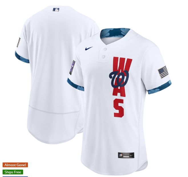 Men Washington Nationals Blank White 2021 All Star Elite Nike MLB Jersey